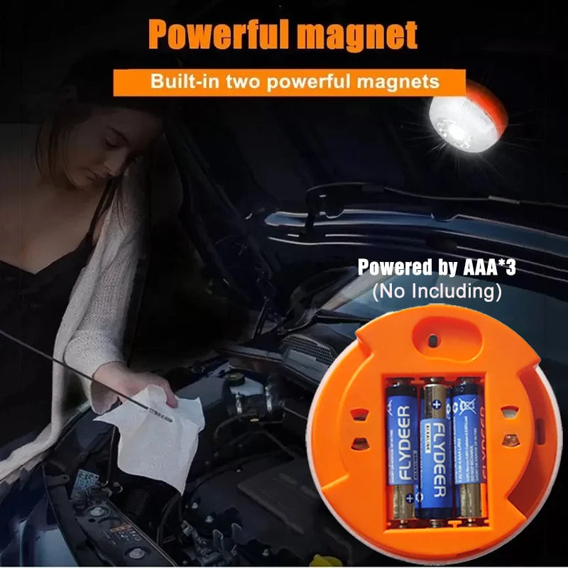 LED Car Emergency Light Dry Battery Emergency Help Light Waterproof Road Beacon Light Magnetic Induction Warning Strobe Light