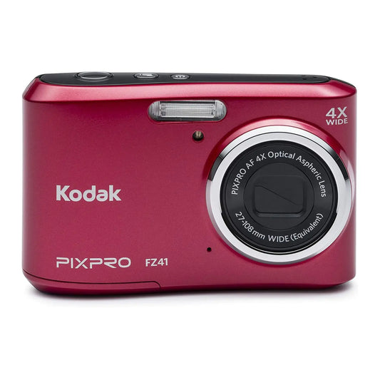 Kodak PIXPRO Friendly Zoom FZ41 16 MP Digital Camera with 4X Optical Zoom and 2.7" LCD Screen (Red)